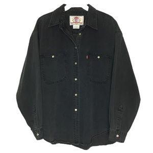 Vintage Levi's Black Denim Button Down Shirt